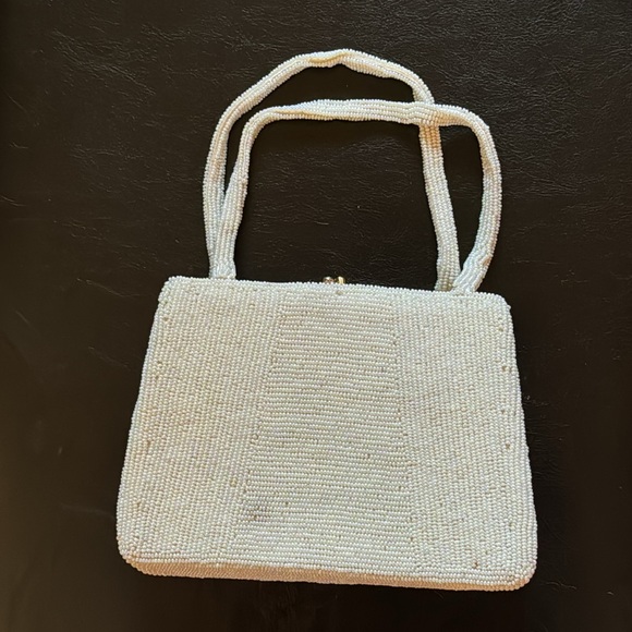 Vintage Beaded Hand Bag-White-7x5 - Picture 11 of 17
